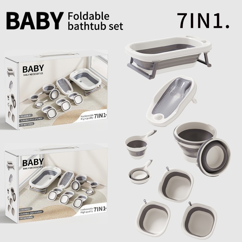Baby Bath Tub Foldable - 4/7-częściowy składany zestaw do kąpieli dla