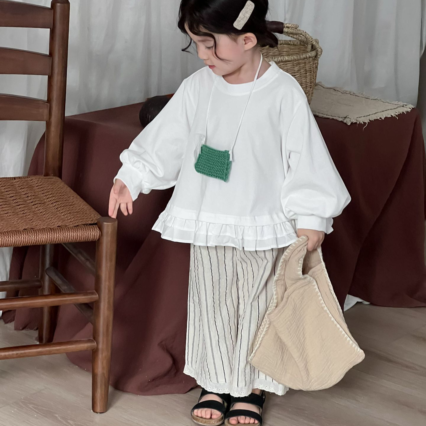 Spodnie dziewczęce w stylu ret – Baby Products Korean recenzja i cena